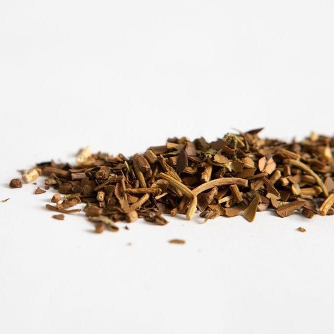 Loose leaf yerba mate chocolate tea with adaptogenic herbs for focus