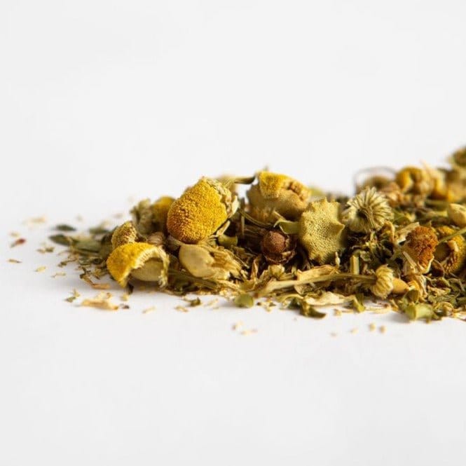 Orange Dreamsicle sleepytime tea with skullcap herb, valerian root, and chamomile for sleep